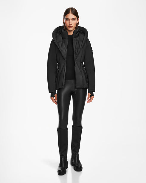 RUDSAK Belted Short Down Puffer Jacket Womens Apparel